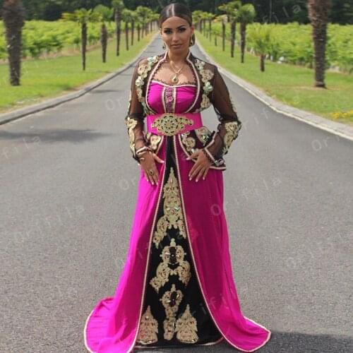 New Middle East Arabic Dubai Prom Dresses Mermaid Long Gold Applique Aso Ebi Formal Evening Party Gowns Party Wear