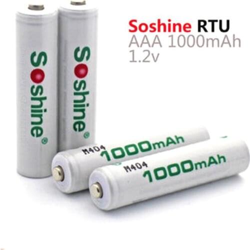 Soshine RTU AAA1000 AAA 1.2V 1000mAh Rechargeable NI-MH Battery (4 pcs)