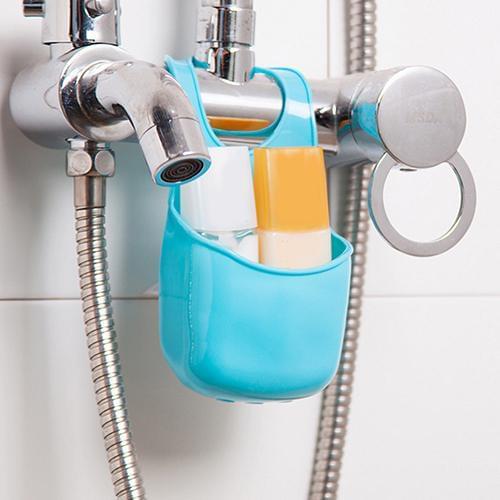 Kitchen Sink Sponge Holder Bathroom Hanging Strainer Organizer Storage Box Rack