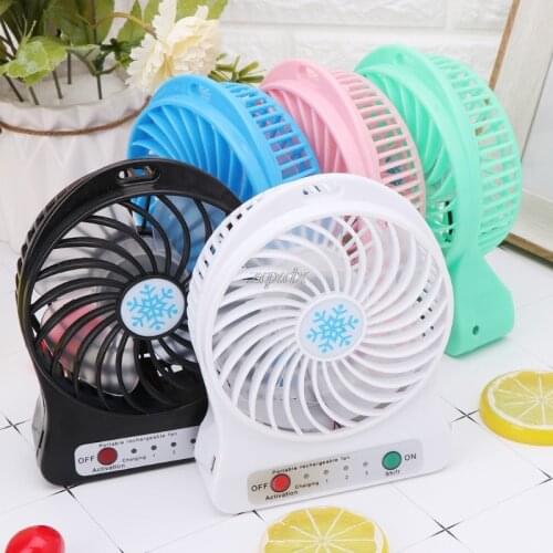 Portable Rechargeable LED Light Fan Air Cooler Mini Desk USB 18650 Battery Fans Drop ship Dropshipping
