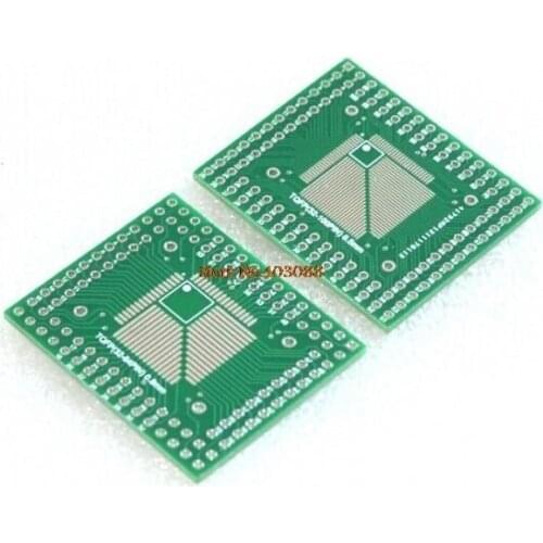 【AH ROBOT】5Pcs QFP TQFP LQFP FQFP 32 44 64 80 100 LQF SMD Turn to DIP Adapter PCB Board Converter Plate 0.5/0.8 mm