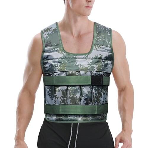15/20/35/50KG Loading Weighted Vest Adjustable Weight Waistcoat Jacket for Training Workout Gym Fitness Equipment Sand Clothing