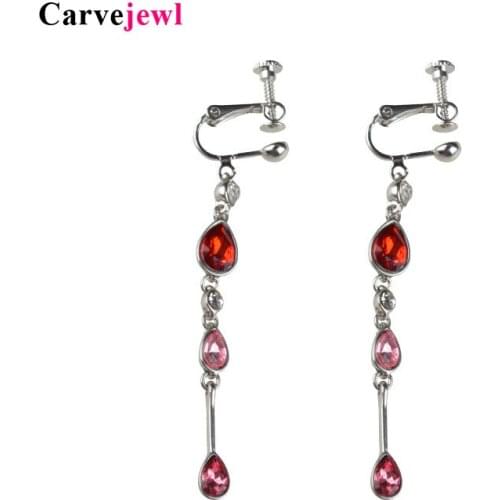 Carvejewl Drop dangle earrings cute romantic tear drop glass rhinestone earrings women girl fashion jewelry new Korean earrings