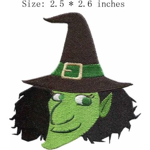 The strange man 2.5"wide embroidery patch for the eyes/green color/pointy hat