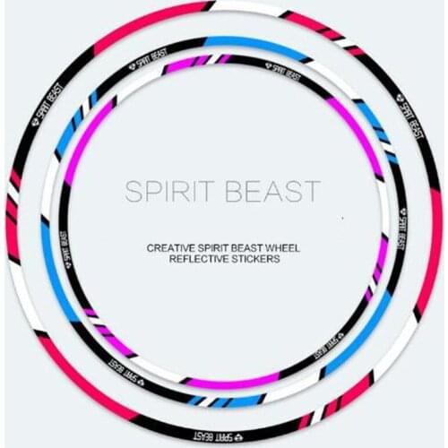 SPIRIT BEAST Motorcycle Tyre Decoration Stickers Reflective Motocross Wheels 10 /12/18 inch Motor Rims Stickers