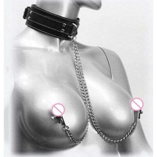 Nipple Clamps Chain Breast Clip Female Leather Collar for Women Erotic Sex Bondage Sex Toys Goods for Couples Fetish Adult Games