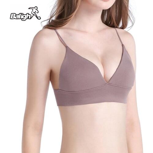 Balight Womens Sports Bra Womens Vest Thin Strap Thin Model No-Rim Yoga Bra Push Up Fitness Running Gym Bra Top