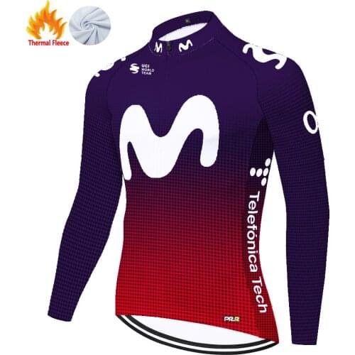Movistar Winter Thermal Fleece Retro Jersey Equipamento De Ciclismo Ropa De Ciclismo Para Hombre Cycling Jersey Ciclismo 자전거의류