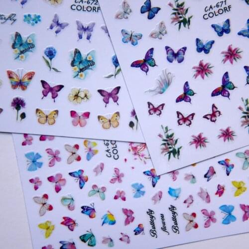 1pc Beautiful Butterfly 3D Adhesive Nail Decal Nail Sticker Nail Decoration Nail art Nail tool Nail ornament Beautiful butte