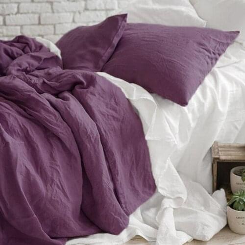 100% Linen French Pure Linens Single Envelope Pillow Case ENZYME Wash Euro Sham 65x65cm Antibacterial Cushion Cover1pc