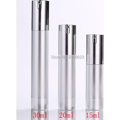 15ml 20ml 30ml Silver Leak-proof Portable Containers Travel Bottles Refillable Travel Containers for Shampoo Cosmetics 10pcs/lot
