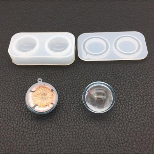 2 Pcs/Set Silicone Mold DIY Jewelry Making Pendant Universe Round Ball Epoxy Resin Crafts Gifts Handmade Tools Crystal Mirror Su