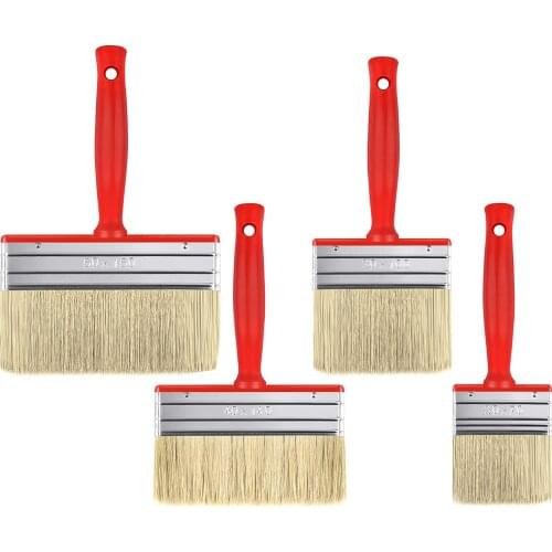 4 Pcs 90/100/140/150mm Fence Paint Brush Set For Wood Timber Block Brush For All Types Of Painting Job Decking Paint Brush
