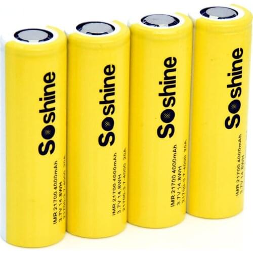 4x Soshine 21700 3.7V 4000mAh 3C Li-ion Recgargeable Battery With Case