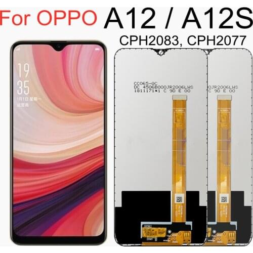 6.2 inch Black For Oppo A12 2020 LCD CPH2083 CPH2077 Display Touch Screen Digitizer Assembly For Oppo A12s LCD
