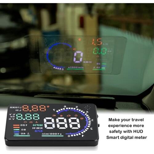 5.5'' Windshield Projectors Car Media Projector Auto Electronic Speedometer Head Up Display HUD Digital OBD2 LED Voltage Alarm