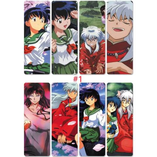 8pcs/set Digital Printing Inuyasha PVC Bookmarks Cards of Anime Higurashi Kagome Miroku Sango
