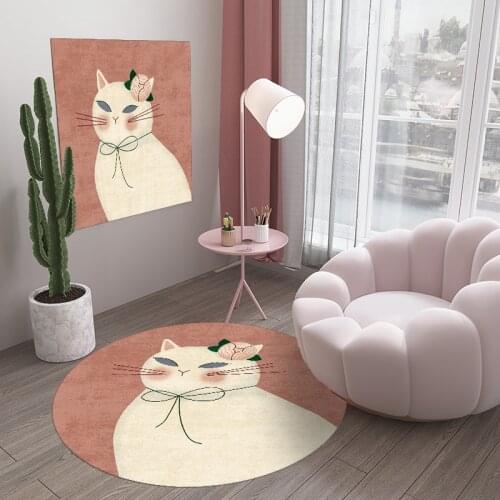 Alfombras Para Salon Rug Children Round Carpet Cartoon Lovely Girl Hanging Basket Chair Cushion Princess Bedroom Living Room