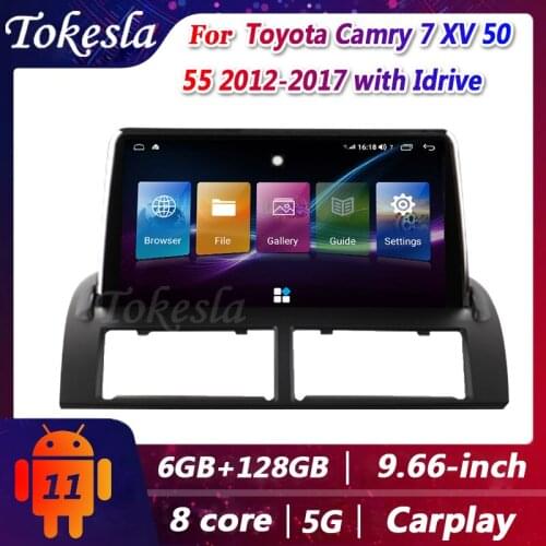 Tokesla Car Radio Android 11 for Toyota Camry 7 XV 50 with Idrive auto DVD Automotivo Central Multimedia player Gps Navigation