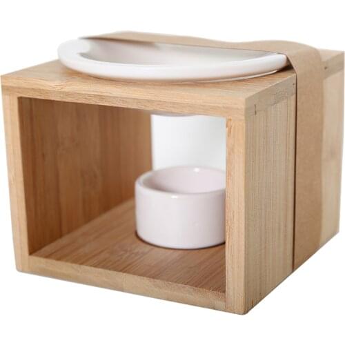 Wood Essential Oil Lamp Incense Burner Simple Design Essential Oil Heater Corrosion Resistant Incense Censer Aroma Candlestick