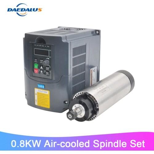 Air Cooled Spindle Motor 0.8KW 65MM CNC Spindle ER11 Collet 1.5KW 110V 220V VFD Inverter Converter Speed Controller For Engraver