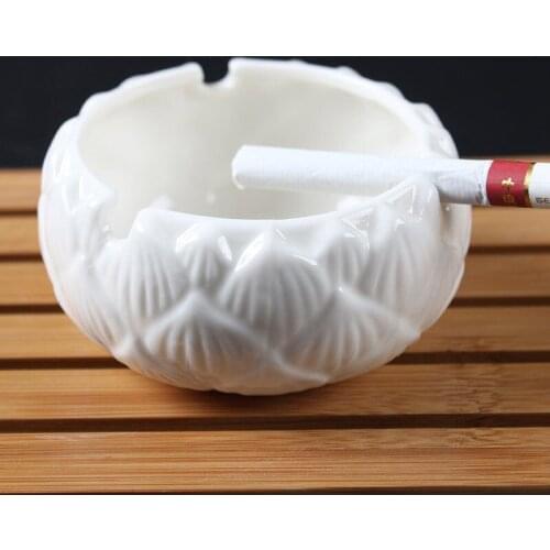 Ceramic Ashtray Home Daily White Porcelain Lotus Kung Fu Tea Ceremony 3