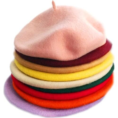 Warm Wool Beret Hat Scarf Set Cap Ball Top Beret Hats Beanie Skullcap Brimless Hats