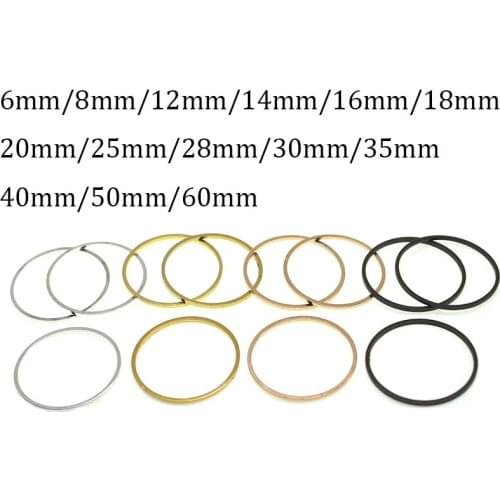 30-100pcs 6-60mm Brass Closed Rings Round Circle Earrings Hoop Pendant Necklace Connectors for DIY Jewelry Making Accessories