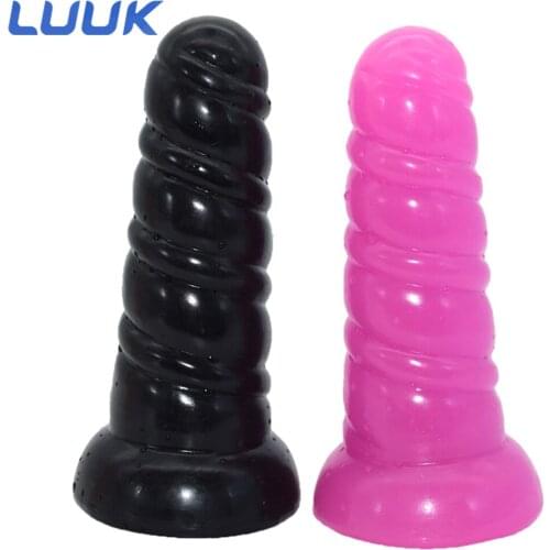 LUUK Suction Cup Black Anal Plug Intimate Goods Animal Conch Dildo Stitching FAAK Butt Plug Adult Sex Products Women Man Sex Toy