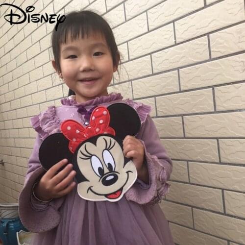 Disney Cute Cartoon Mickey Simple and Wild Minnie Head Cloth Stickers Can Be Sewn Bag Decoration Patch