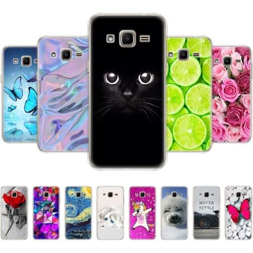 Soft TPU Case For Samsung Galaxy J2 SM-J200F J200H Case for samsung J2 2015 4.7inch back cover 360 full protective coque flower