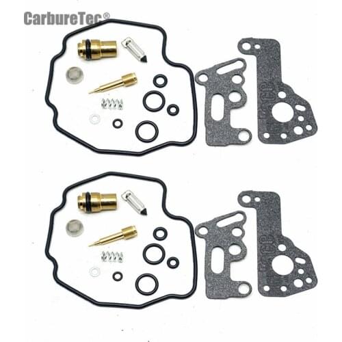 For Yamaha Virago 535 XV535 1989-2001 XV Carburetor Repair Kit Carb Chamber Seals Float Valve Pilot Screws Rebuild Parts 2 Sets
