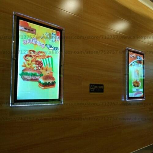 A3 Wall Mounted Type Restaurant Indoor Crystal LED Menu Light Box