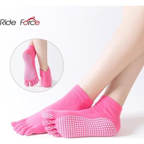1 Pair Women Sports Yoga Socks Five Finger Slipper Anti Slip Lady Pilates Sock Ballet Heel Professional Dance Protector