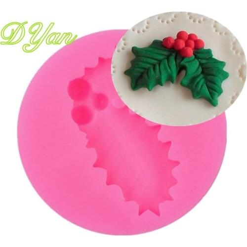 New Christmas Tree Leaf Fruit Fondant Cake Silicone Mold Chocolate Mold DIY Cake Baking Decoration Mold