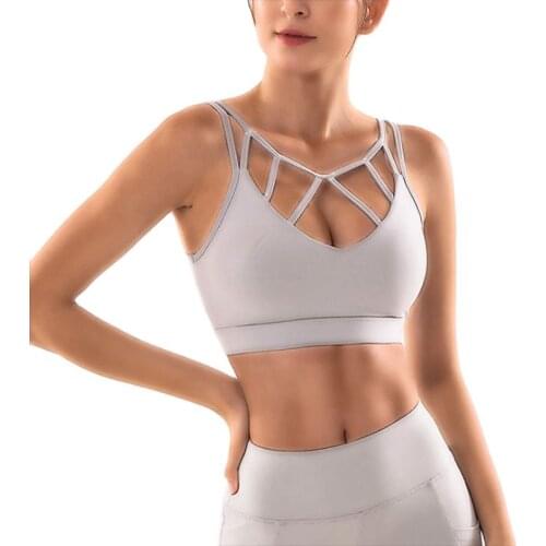 Summer new sports fitness underwear women beauty back cross yoga bra clothes sexy bra fast dry breathable gather shockproof