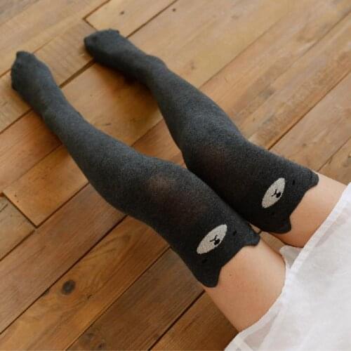 New Women Fashion Stockings Casual Cotton Thigh High Over Knee Cotton High Socks Girls Female Long Knee Sock Autumn And Winter