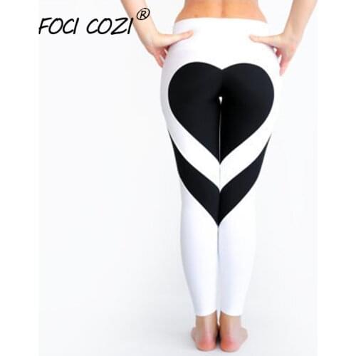 NEW STORE Sports Leggings For Fitness High Waist Actiwear Black And White Stripes Red Skinny Women Plus Size Heart Leggings Sex