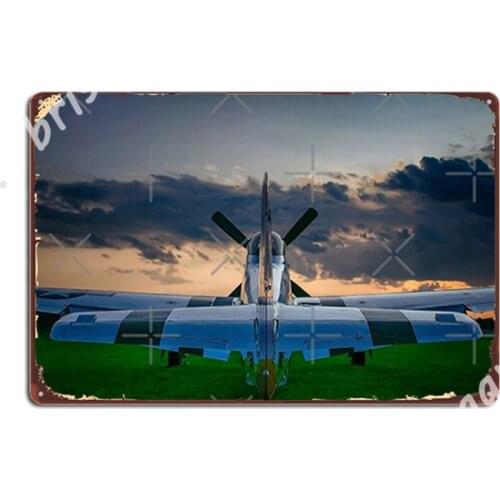 P-51d &Quot;Sweet Revenge&Quot; Sunset Metal Signs Printing pub Garage Plaques Wall Mural Tin sign Posters