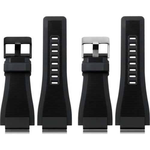 Rubber Strap For Bell & Ross Series BR01 BR03 Watchband Bracelet Belt Ross 33*24mm Convex End Waterproof Watch Accessories