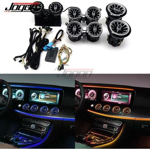 Replace 64 Color LED Light For Mercedes Benz E Class W213 17-19 Car Front Dashboard AC Air Vent Outlet Turbo Trim Accessories