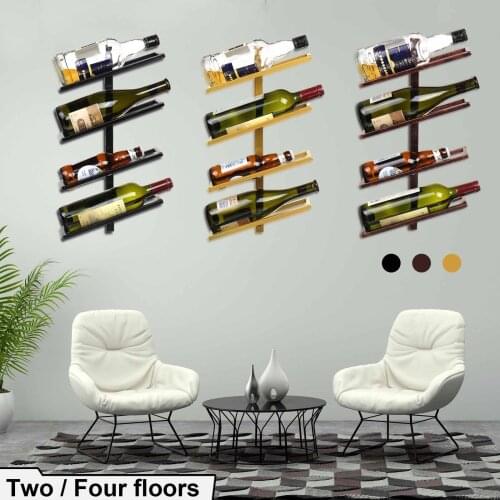Modern Iron Wine Rack Wall Mounted Wine Holder Home Bar Cabinet Home Furniture Wine Glass Hanging Holder Storage Organizer Rack