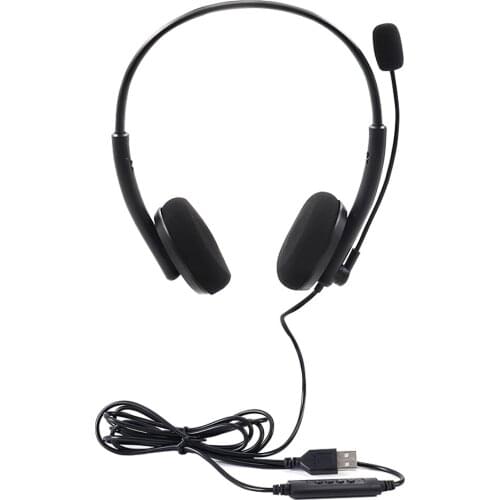USB Computer Headset Business Earphone Noise Cancelling Wired Headphones with Microphone for Call Centre/Traffic /Offices
