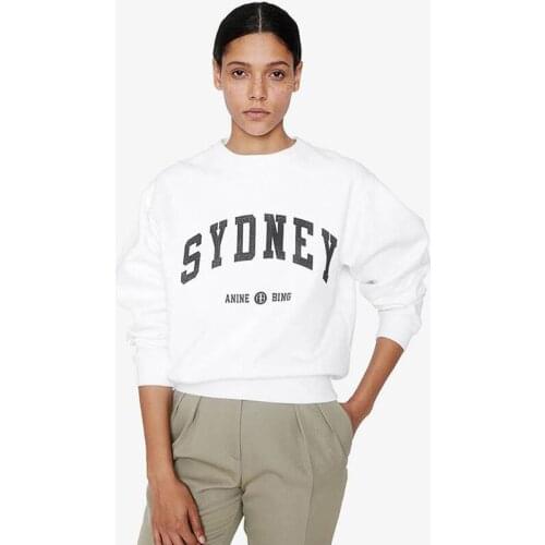Women Hoodie 2021 Fall/winter New Style European and American Women Alphabet Print White Round Neck Cotton Sweatshirt
