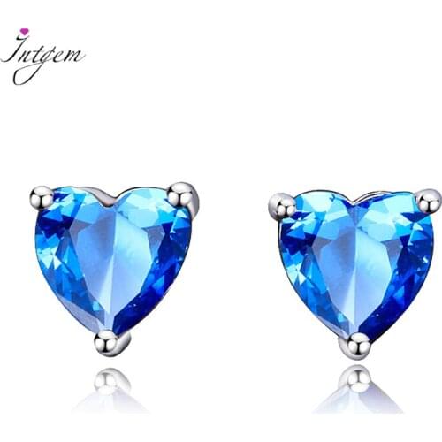 925 Silver Earrings For Women Romantic Heart Jewelry Earring With Created Gemstone Topaz Stones Party Wedding Birthday Gifts