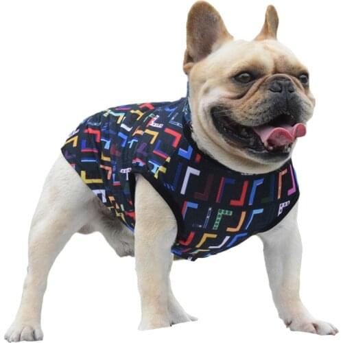 Letters Full Printed Dog Vest Dog Clothes Spring Summer Small Dog Pet Dog Clothes Pitt Dog Clothes French Bulldog Dog Clothes