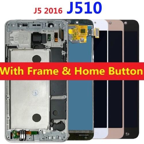 For Samsung Galaxy J5 2016 J510 LCD Display Touch Screen J510FN J510F J510M J510H/DS Adjust Brightness Frame Home Side Button