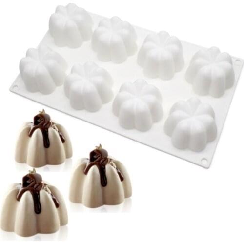 3D Flower Shape Cake Silicone Mousse Mold DIY Baking Tray For Mousse Dessert Mould Chocolate Pastries 8 Cavity