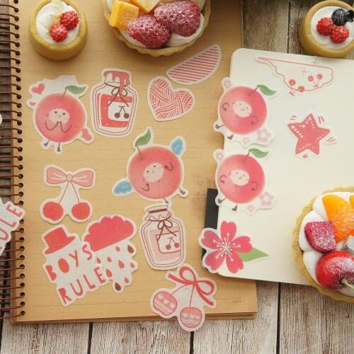 40pcs Cherry Say Love Me Style Paper Sticker Scrapbooking DIY Gift Packing Label Decoration Tag Party Decoration