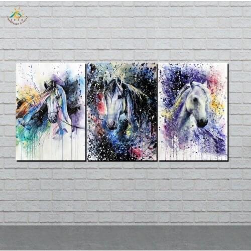 Abstract Art Horse Oil Decoration Canvas Art Wall Pictures Canvas Prints Painting Artwork Wall Pictures Home Decor 3 Pieces